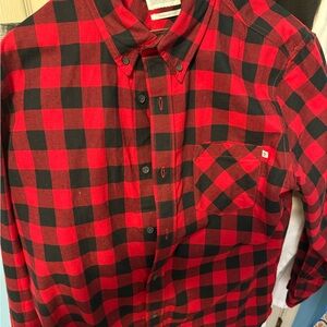 Timberland Red and Black Buffalo Plaid Button-Down Shirt